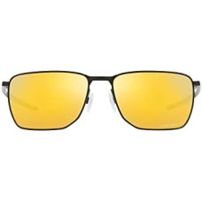 Oakley Мужские прямоугольные солнцезащитные очки с легкой и прочной металлической оправой, 100% защита от ультрафиолета Черный (Satin Black/Prizm 24k Polarized)