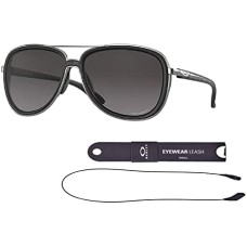 Oakley Солнцезащитные очки Split Time OO4129 для мужчин и женщин + комплект для ухода за очками iWear + шнурок Черный (Velvet Black / Prizm Grey Gradient)