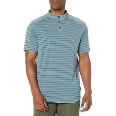 Oakley Мужская футболка Oakley Fringe Stripe с защитой UPF 30+, тремя кнопками и оригинальным дизайном без воротника Серый (Gray)
