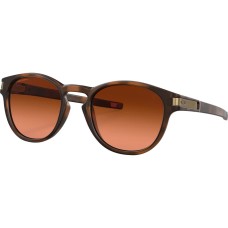 Oakley Солнцезащитные очки Latch Prizm: поляризационные линзы, ретро-стиль, ударопрочная оправа, встроенный зажим Коричневый (Matte Brown Tortoise/Prizm Brown Gradient)