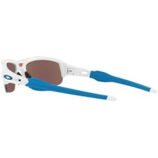Oakley Легкие детские солнцезащитные очки Flak XXS для детей 6-10 лет с накладками Unobtainium Белый (Polished White/Prizm Sapphire)