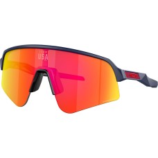 Oakley Солнцезащитные очки Sutro Lite Sweep с линзами Prizm, полуободковая оправа, для велосипедистов Синий (Team Usa Matte Navy/Prizm Ruby)