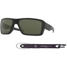 Oakley Очки прямоугольные мужские Oakley Double Edge OO9380 с шнурком и дизайнерским набором по уходу iWear Черный (Matte Black / Dark Grey)