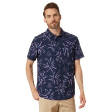 Oakley Рубашка Oakley Deco Palms с коротким рукавом из мягкого полиэстера, классический крой, принт 'пальмы' Синий (Three Lines Palms Blue)