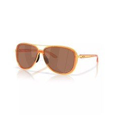 Oakley Женские солнцезащитные очки Oakley Split Time OO4129, круглые, материал C-5, ширина линз 58 мм Бежевый (Transparent Ginger)
