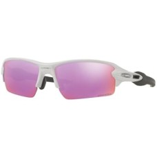 Oakley Солнцезащитные очки мужские прямоугольной формы, модель Flak 2.0, с низкой посадкой для носа Белый (Polished White on Grey/Prizm Golf)