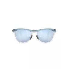 Oakley Солнцезащитные очки круглые, поляризационные, 55 мм, с зеркальными линзами, металлической и пластиковой оправой, чехол в комплекте Серый (GREY)