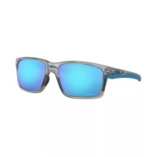 Oakley Мужские солнцезащитные очки Mainlink OO9264 61, с прямоугольной широкой оправой, линзами Prizm из поликарбоната и чехлом в комплекте Серый (GREY INK/PRIZM SAPPHIRE)