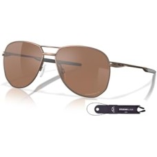 Oakley Мужские солнцезащитные очки-авиаторы Oakley Contrail OO4147 с креплением на шею и комплектом ухода iWear Бежевый (Satin Toast / Prizm Tungsten Polarized)