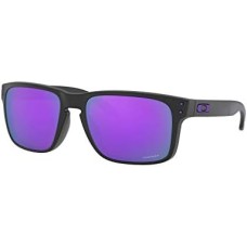Oakley Мужские солнцезащитные очки Holbrook с квадратной оправой, 100% защита от UVA/UVB/UVC Черный (Matte Black/Prizm Violet)