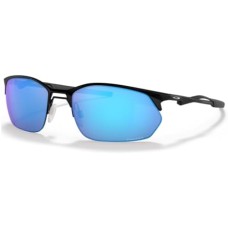 Oakley Мужские прямоугольные солнцезащитные очки Oakley Wire Tap 2.0 OO4145 + аксессуар-поводок + дизайнерский комплект iWear Черный (Satin Black / Prizm Sapphire)