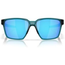 Oakley Солнцезащитные очки с квадратной оправой, регулируемыми дужками из проволоки и линзами Prizm для яркости Синий (Transparent Balsam/Prizm Sapphire)