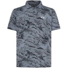 Oakley Мужское поло Oakley Duality Jacquard с абстрактным дизайном, защитой UPF 50+ и увлажняющей технологией Hydrolix Черный (Duality Swirl Black/Green)