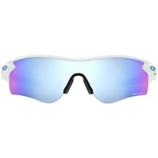 Oakley Мужские солнцезащитные очки Oakley Radarlock Path (A) с UV-защитой, легкой конструкцией и широким обзором Белый (Matte White/Prizm Deep Water Polarized)