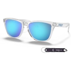 Oakley Мужские квадратные очки Oakley Frogskins OO9245 + аксессуар с ремешком + набор iWear дизайнерского качества Прозрачный (Cryatsl Clear / Prizm Sapphire)