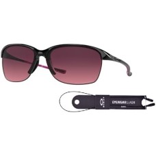 Oakley Женские прямоугольные солнцезащитные очки Oakley Unstoppable OO9191 с аксессуаром для крепления и комплектом iWear Черный (Polished Black / Rose Gradient Polarized)
