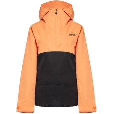 Oakley Женская анорак-куртка Oakley Holly с водоотталкивающей тканью и регулируемым капюшоном для защиты от холода Черный (Blackout/Soft Orange)