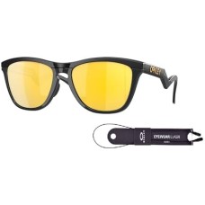 Oakley Мужские солнечные очки Oakley Frogskins Hybrid OO9289 + аксессуар в комплекте + дизайнерский набор iWear Черный (Matte Black / Prizm 24k Polarized)