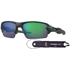 Oakley Мужские очки Oakley Flak 2.0 для низкой переносицы с азиатской посадкой + дополнительные аксессуары Черный (Matte Black / Prizm Jade Polarized)