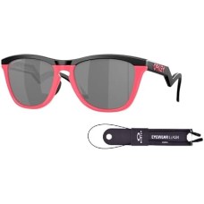Oakley Мужские солнечные очки Oakley Frogskins Hybrid OO9289 + аксессуар в комплекте + дизайнерский набор iWear Черный (Matte Black/Neon Pink / Prizm Black)