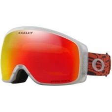 Oakley Очки для снега Flight Tracker, Средний размер, полукруглая форма, Черный матовый, Призм Айсид Иридий Красный (Iron Red Wave)