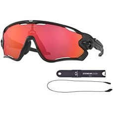 Oakley Мужские солнцезащитные очки Oakley Jawbreaker OO9290 с комплектом ремешка и дизайнерским набором iWear Eyewear Черный (Dark Black / Prizm Trail Torch)