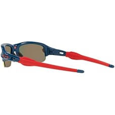 Oakley Легкие детские солнцезащитные очки Flak XXS для детей 6-10 лет с накладками Unobtainium Синий (Poseidon/Prizm Ruby)