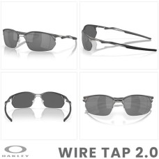 Oakley Мужские прямоугольные солнцезащитные очки Oakley Wire Tap 2.0 OO4145 + аксессуар-поводок + дизайнерский комплект iWear Серый (Matte Gunmetal / Prizm Sapphire)