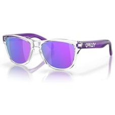Oakley Квадратные детские солнцезащитные очки Oj9009 Frogskins XXS для возраста 5-10 лет, материал O-Matter Прозрачный (Clear/Prizm Violet)