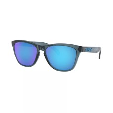 Oakley Солнцезащитные очки Frogskins с поляризованными линзами, квадратная оправа, размер 55 Черный (CRYSTAL BLACK/PRIZM SAPPHR IRIDIUM POLARIZED)