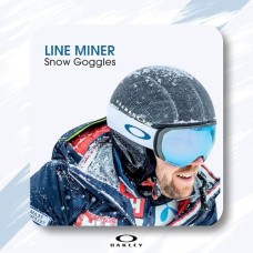 Oakley Лыжные очки Line Miner LARGE/MEDIUM для мужчин и женщин, с технологией антифог, комплект с iWear Белый (Matte White / Prizm Snow Torch Iridium)