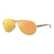 Oakley Женские солнцезащитные очки, классические авиаторы, золотистые, с поляризованными линзами 59 мм Коричневый (Brown)