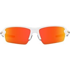 Oakley Солнцезащитные очки мужские прямоугольной формы, модель Flak 2.0, с низкой посадкой для носа Белый (Matte White/Prizm Ruby Polarized)