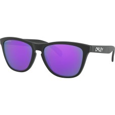 Oakley Солнцезащитные очки Frogskins Prizm с поляризованными линзами, прочной оправой и защитой от УФ-лучей Черный (Matte Black/Prizm Violet)