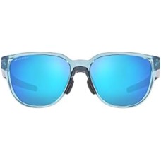 Oakley Прямоугольные солнцезащитные очки с низким мостом и оптимизированным дизайном, технология Prizm Синий (Transparent Stonewash/Prizm Sapphire)