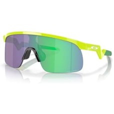 Oakley Прямоугольные солнцезащитные очки OJ9010 Resistor, стильный молодежный дизайн, ударопрочные, линзы Prizm Зеленый (Retina Burn/Prizm Jade)