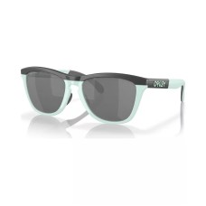 Oakley Мужские круглые солнцезащитные очки Frogskins с линзами Prizm и полным ободком Синий (Matte Carbon, Blue Milkshake)