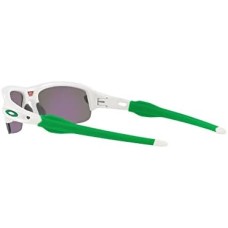 Oakley Легкие детские солнцезащитные очки Flak XXS для детей 6-10 лет с накладками Unobtainium Белый (Matte White/Prizm Jade)