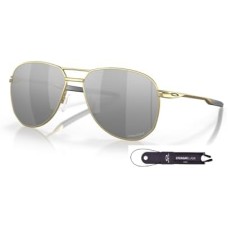 Oakley Мужские солнцезащитные очки-авиаторы Oakley Contrail OO4147 с креплением на шею и комплектом ухода iWear Черный (Satin Gold / Prizm Black)