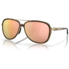 Oakley Солнцезащитные очки Split Time OO4129 для мужчин и женщин + комплект для ухода за очками iWear + шнурок Коричневый (Brown Tortoise/Gold / Prizm Rose Gold Polarized)