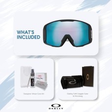 Oakley Лыжные очки Line Miner LARGE/MEDIUM для мужчин и женщин, с технологией антифог, комплект с iWear Черный (Matte Black/Prizm Snow Sapphire Iridium)