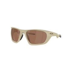 Oakley Мужские поляризационные солнцезащитные очки 60 мм с прямоугольной формой и коричневой пластиковой оправой Бежевый (Matte Sand)