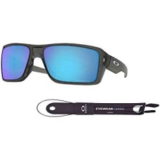 Oakley Очки прямоугольные мужские Oakley Double Edge OO9380 с шнурком и дизайнерским набором по уходу iWear Серый (Grey Smoke / Prizm Sapphir Iridium Polarized)