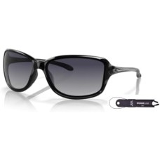 Oakley Женские прямоугольные солнцезащитные очки Oakley Cohort OO9301 + шнурок + дизайнерский комплект iWear Черный (Polished Black / Grey Gradient Polarized)