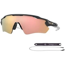 Oakley Мужские солнцезащитные очки Oakley Radar EV Path OO9208 + комплект Leash + набор для ухода iWear Care Золотой (Carbon / Prizm Rose Gold)