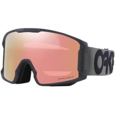 Oakley Лыжные очки Line Miner размера L с технологией Prizm, гибкая рама, 50мм ремень Серый (Matte B1b Forged Iron)