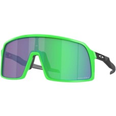 Oakley Солнцезащитные очки Sutro Prizm с широкими цилиндрическими линзами, обзор по бокам, защита от UVA и UVB Черный (Green/Matte Black/Prizm Jade)