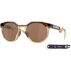 Oakley Солнцезащитные очки Oakley Hstn 52MM круглой формы для низкого моста с комплектом аксессуаров и дизайнерским набором iWear Коричневый (Dark Amber / Light Curry / Prizm Tungsten)