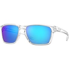 Oakley Мужские прямоугольные солнцезащитные очки с легкой оправой и линзами Prizm, азиатская посадка Прозрачный (Polished Clear/Prizm Sapphire)