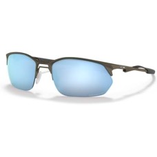 Oakley Мужские прямоугольные солнцезащитные очки Oakley Wire Tap 2.0 OO4145 + аксессуар-поводок + дизайнерский комплект iWear Серый (Satin Lead / Prizm Deep Water Polarized)